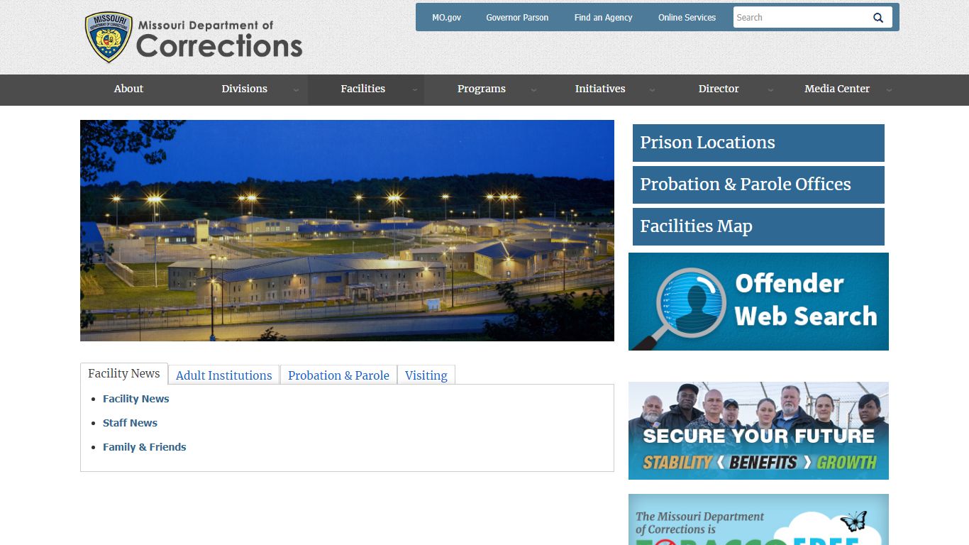 Facilities landing page | Missouri Department of Corrections